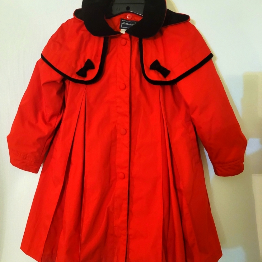 Rothschild Girls Vintage Dickens Style Holiday Coat With Removable Liner Size 6X